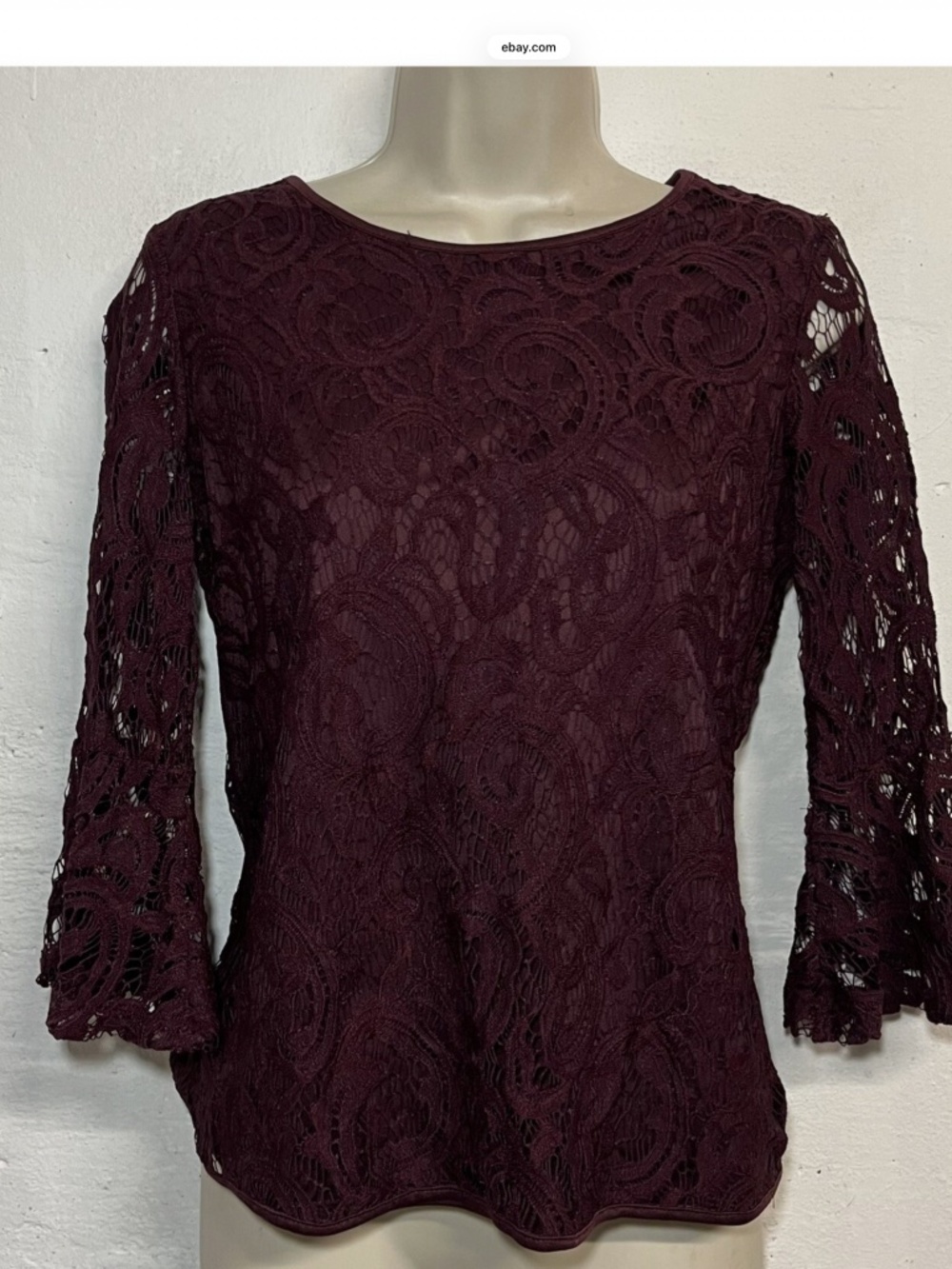 Adrianna Papell Flutter Sleeve Top in Maroon Size M